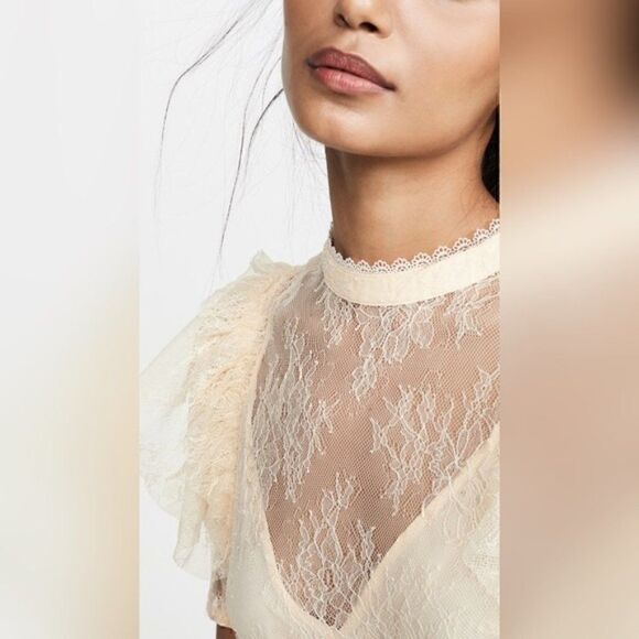 NEW $98 FREE PEOPLE SECRET ADMIRER LACE BLOUSE - Picture 7 of 14